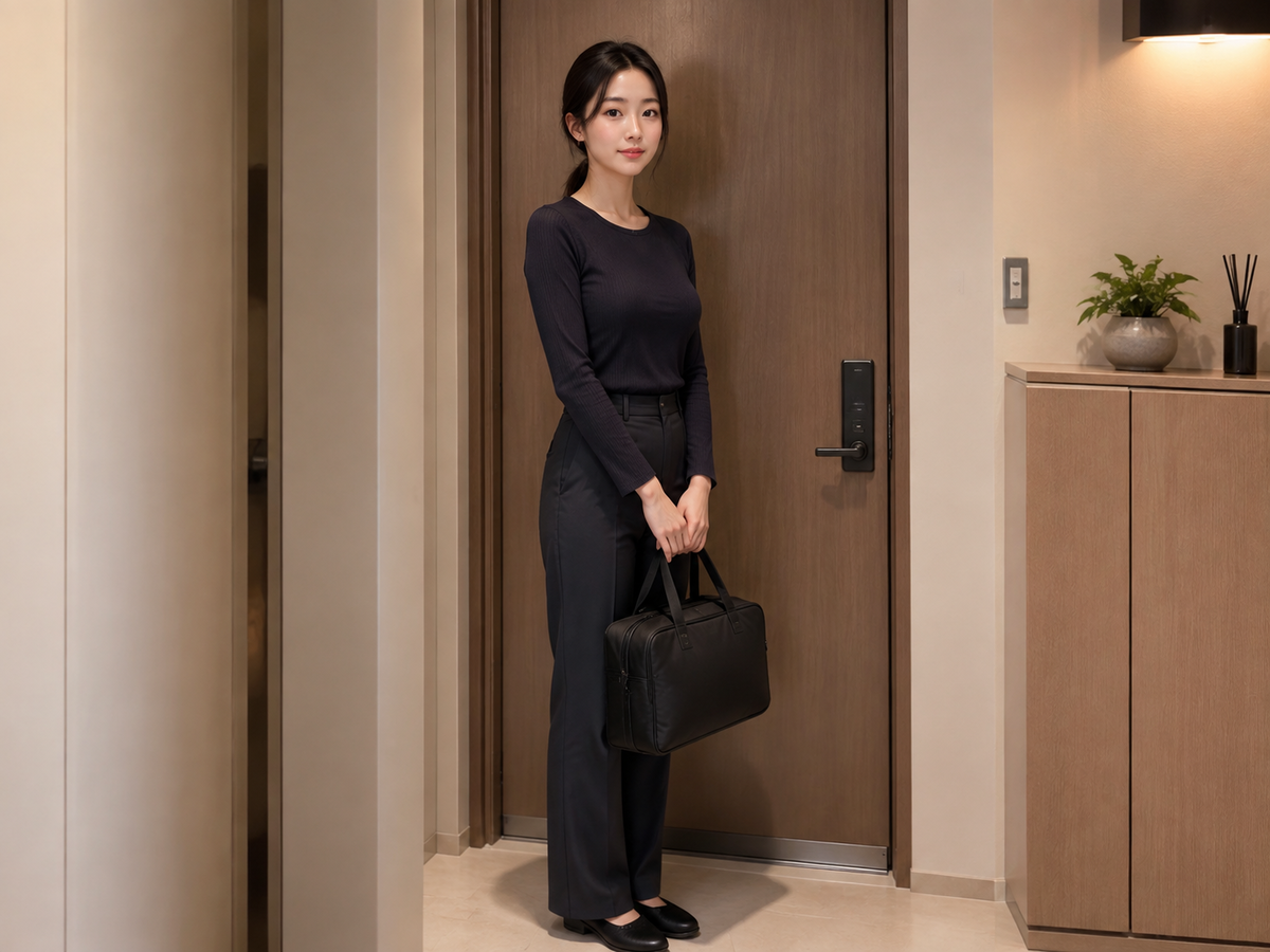평택 안중 방문 홈케어 일정을 준비하는 젊은 성인 한국 여성 관리사
